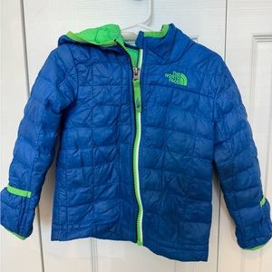 The North Face Blue Insulated Hooded Jacket Size 18-24 M